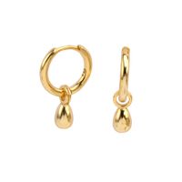 1 Pair Sweet Water Droplets Plating Inlay Sterling Silver Zircon Gold Plated Earrings main image 4