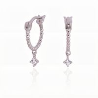 1 Pair Sweet Water Droplets Plating Inlay Sterling Silver Zircon Gold Plated Earrings main image 3