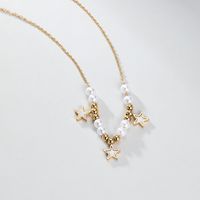 201 Stainless Steel Plastic 18K Gold Plated Elegant Beaded Plating Star Pearl Pendant Necklace main image 4