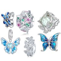 Casual Animal Sun Butterfly Sterling Silver Beaded Inlay Zircon Jewelry Accessories main image 1