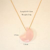 304 Stainless Steel Natural Stone K Gold Plated Casual Simple Style Artistic Plating Chain Moon Pendant Necklace sku image 1