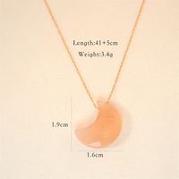 304 Stainless Steel Natural Stone K Gold Plated Casual Simple Style Artistic Plating Chain Moon Pendant Necklace sku image 2