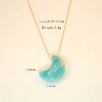 304 Stainless Steel Natural Stone K Gold Plated Casual Simple Style Artistic Plating Chain Moon Pendant Necklace sku image 3