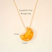 304 Stainless Steel Natural Stone K Gold Plated Casual Simple Style Artistic Plating Chain Moon Pendant Necklace sku image 4