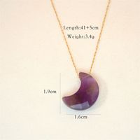 304 Stainless Steel Natural Stone K Gold Plated Casual Simple Style Artistic Plating Chain Moon Pendant Necklace sku image 5