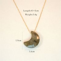 304 Stainless Steel Natural Stone K Gold Plated Casual Simple Style Artistic Plating Chain Moon Pendant Necklace sku image 6