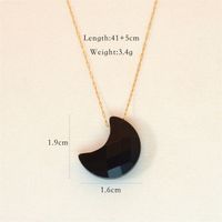 304 Stainless Steel Natural Stone K Gold Plated Casual Simple Style Artistic Plating Chain Moon Pendant Necklace sku image 7