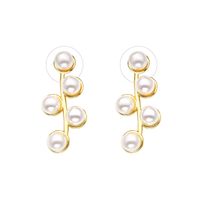 1 Piece Ig Style Elegant Solid Color Plating Inlay Stainless Steel Titanium Steel Artificial Pearls Ear Studs main image 2