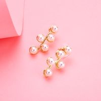 1 Piece Ig Style Elegant Solid Color Plating Inlay Stainless Steel Titanium Steel Artificial Pearls Ear Studs main image 4