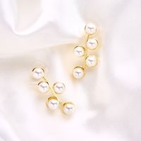 1 Piece Ig Style Elegant Solid Color Plating Inlay Stainless Steel Titanium Steel Artificial Pearls Ear Studs main image 1