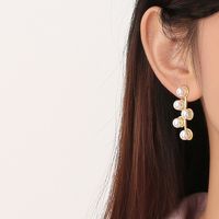 1 Piece Ig Style Elegant Solid Color Plating Inlay Stainless Steel Titanium Steel Artificial Pearls Ear Studs main image 5