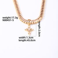 Glam Shiny Cross Rectangle Copper Plating Inlay Zircon Gold Plated Pendant Necklace sku image 3