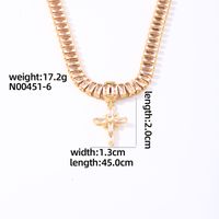 Glam Shiny Cross Rectangle Copper Plating Inlay Zircon Gold Plated Pendant Necklace sku image 4