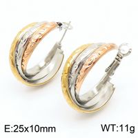 1 Paire Dame De Mariée Brillant Multicolore Placage Acier Inoxydable Plaqué Or 18K Boucles D'oreilles Cerceau sku image 6