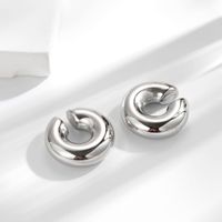 1 Pair Simple Style C Shape Water Droplets Plating Stainless Steel 18k Gold Plated Ear Studs sku image 3