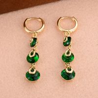 1 Pair Elegant Vintage Style Shiny Tassel Plating Inlay Copper Zircon 14k Gold Plated Drop Earrings main image 1