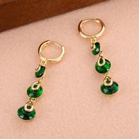 1 Pair Elegant Vintage Style Shiny Tassel Plating Inlay Copper Zircon 14k Gold Plated Drop Earrings main image 3