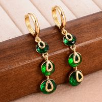 1 Pair Elegant Vintage Style Shiny Tassel Plating Inlay Copper Zircon 14k Gold Plated Drop Earrings main image 2