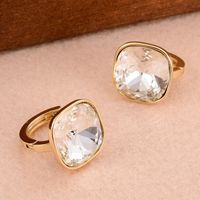1 Pair Ig Style Simple Style Square Plating Inlay Copper Artificial Crystal Earrings main image 4