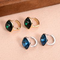 1 Pair Ig Style Simple Style Square Plating Inlay Copper Artificial Crystal Earrings main image 6