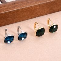 1 Pair Ig Style Simple Style Square Plating Inlay Copper Artificial Crystal Earrings main image 8