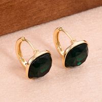 1 Pair Ig Style Simple Style Square Plating Inlay Copper Artificial Crystal Earrings main image 9
