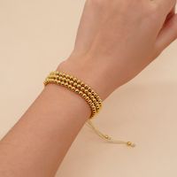 Casual Simple Style Round Alloy Beaded Knitting Women's Bracelets main image 3