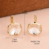 1 Pair Ig Style Simple Style Square Plating Inlay Copper Artificial Crystal Earrings sku image 1