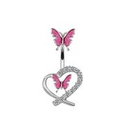 Cute Queen Bridal Four Leaf Clover Star Heart Shape Copper White Gold Plated Gold Plated Rhinestones Belly Ring In Bulk sku image 2