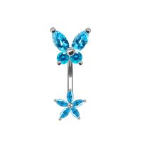 Cute Queen Bridal Four Leaf Clover Star Heart Shape Copper White Gold Plated Gold Plated Rhinestones Belly Ring In Bulk sku image 7
