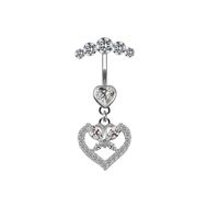 Cute Queen Bridal Four Leaf Clover Star Heart Shape Copper White Gold Plated Gold Plated Rhinestones Belly Ring In Bulk sku image 5