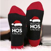 Unisex Casual Letter Snowman Cotton Crew Socks sku image 33