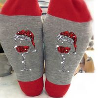 Unisex Casual Letter Snowman Cotton Crew Socks sku image 22