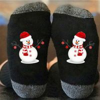 Unisex Lässig Brief Schneemann Baumwolle Crew Socken sku image 44