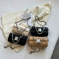 Women's All Seasons Pu Leather Lingge Streetwear Sewing Thread Square Zipper Shoulder Bag main image 1