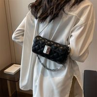 Women's All Seasons Pu Leather Lingge Streetwear Sewing Thread Square Zipper Shoulder Bag main image 4