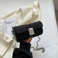 Women's All Seasons Pu Leather Lingge Streetwear Sewing Thread Square Zipper Shoulder Bag sku image 4