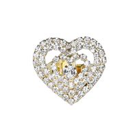 Brillante Oval Forma De Corazón Diamante De Imitación Embutido Diamantes De Imitación Mujeres Anillos Abiertos main image 6