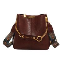 Femmes Toutes Les Saisons Faux Cuir Couleur Unie Élégant Fil À Coudre Seau Fermeture Éclair Sac Seau sku image 2