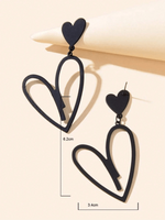 1 Pair Simple Style Heart Shape Alloy Drop Earrings main image 2