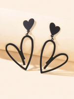 1 Pair Simple Style Heart Shape Alloy Drop Earrings main image 4