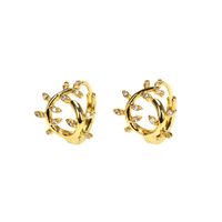1 Pair Simple Style Commute Heart Shape Bee Butterfly Plating Inlay Copper Zircon 18k Gold Plated Earrings sku image 1