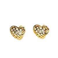 1 Pair Simple Style Commute Heart Shape Bee Butterfly Plating Inlay Copper Zircon 18k Gold Plated Earrings main image 3