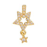 1 Piece Ig Style Shiny Star Heart Shape Deer Plating Inlay Brass Zircon 18k Gold Plated Cartilage Earrings main image 2