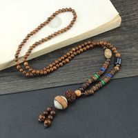 Ethnischer Stil Wassertropfen Holz Perlen Unisex Halskette Mit Anhänger 1 Stück sku image 16