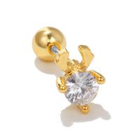 1 Piece Ig Style Shiny Star Heart Shape Deer Plating Inlay Brass Zircon 18k Gold Plated Cartilage Earrings sku image 4