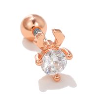 1 Piece Ig Style Shiny Star Heart Shape Deer Plating Inlay Brass Zircon 18k Gold Plated Cartilage Earrings sku image 6