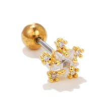 1 Piece Ig Style Shiny Star Heart Shape Deer Plating Inlay Brass Zircon 18k Gold Plated Cartilage Earrings sku image 13