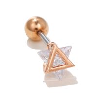 1 Piece Ig Style Shiny Star Heart Shape Deer Plating Inlay Brass Zircon 18k Gold Plated Cartilage Earrings sku image 9