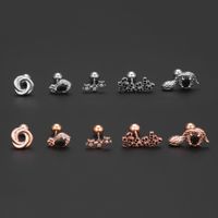 1 Piece Ig Style Simple Style Letter Star Plating Inlay Brass Zircon 18k Gold Plated White Gold Plated Ear Studs main image 4